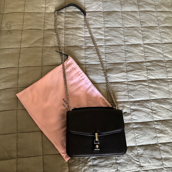 Kate Spade Black Locket Large Flap Shoulder Bag - Picture 5 of 10